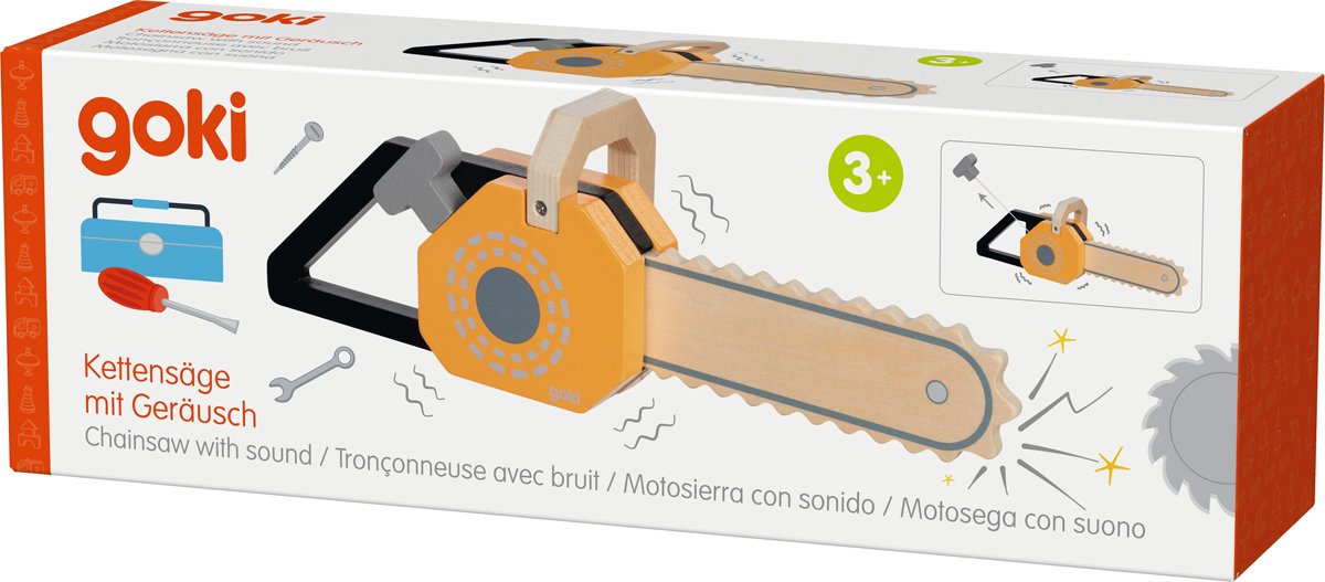 Goki legeredskaber - motorsav - 33,5x7,6x11cm - med bevægelse - 3 år