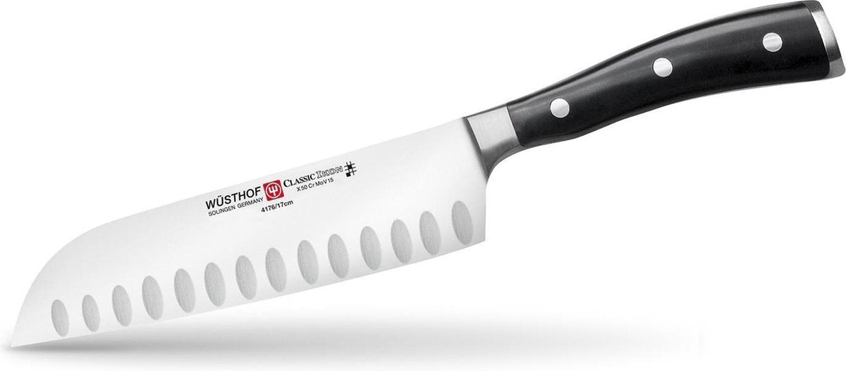 Wusthof - klassisk ikon santoku med fordybninger 17 cm