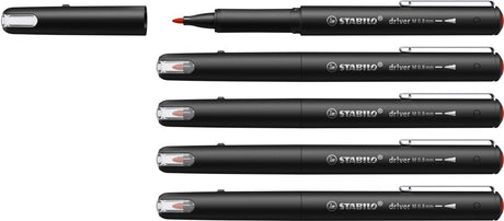 Stabilo dr!ver - premium fineliner - 0,8 mm - rød - æske med 5 stk