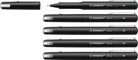 Stabilo dr!ver - premium fineliner - 0,4 mm - grøn - æske med 5 stk
