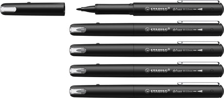 Stabilo dr!ver - premium fineliner - 0,8 mm - sort - æske med 5 stk