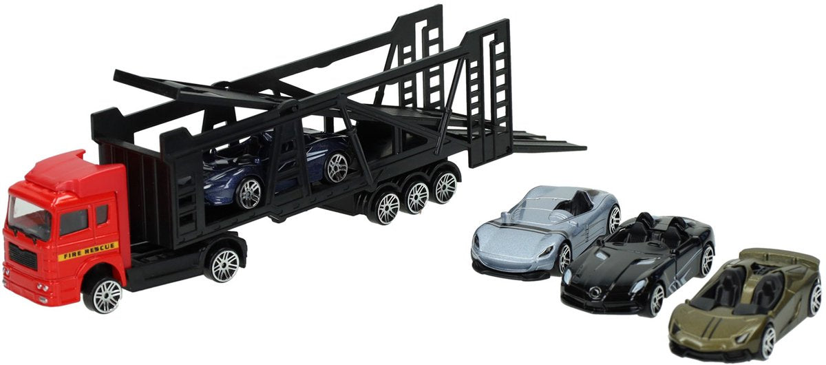 Lobbes toys bv trykstøbt transporter med 4 biler
