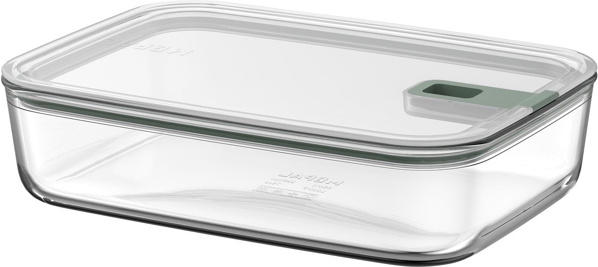 Mepal glazen vershouddoos easyclip - 2.25 l - glazen vershoudbakjes met schuifsluiting - geschikt voor magnetron. (stoom)oven. koelkast en vriezer - nordic sage