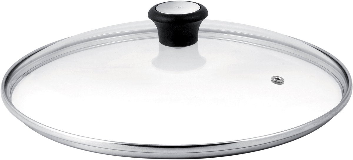 Tefal 28097912 låg rund sort, stål, gennemsigtig