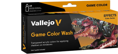 Vallejo hobbymaling akrylmaling - 72190 vaske til fantasy og krigsspil - spilfarve - akrylsæt - 8x malingssæt - 8x 18 ml