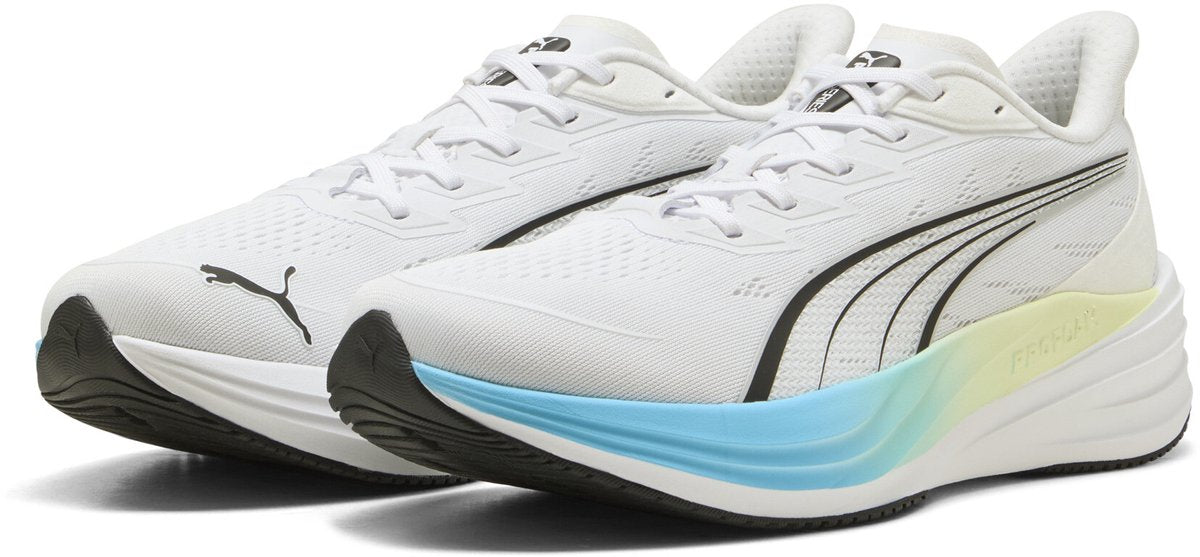Puma darter pro 2 unisex sportssko - hvid-pulserende blå-sort-æble spritz