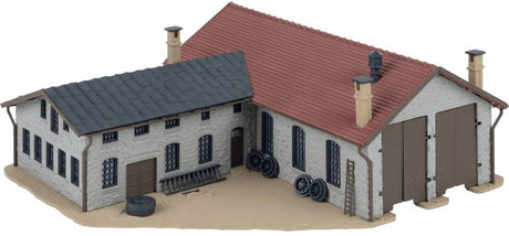 Faller 222106 n tweepermanente locomotiefloods met werkplaats