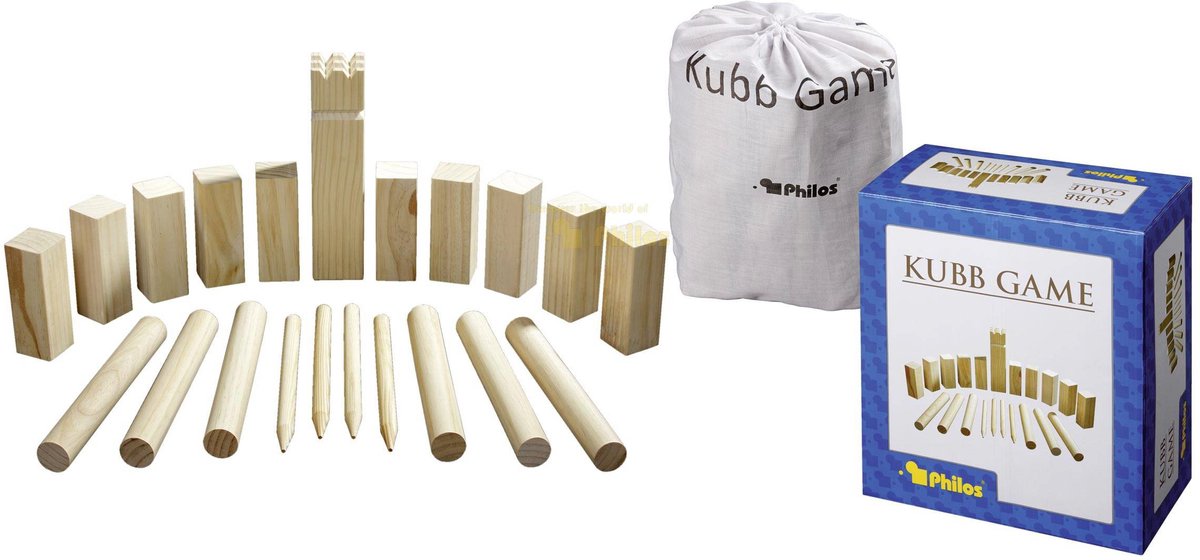 Philos fyrretræ kubb spil original 31x28cm