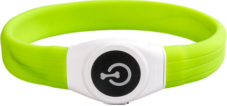 Duvo plus - kæledyrsbeklædning - hund - blitzlysring maxi usb silicium 45x2,5x1cm grøn - 1 stk.