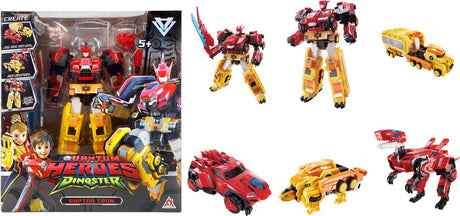 Quantum heroes dino star dino star - quantum heroes - robot figurer 6 i 1 - transformerbare mega robotter - 28cm - raptor tron