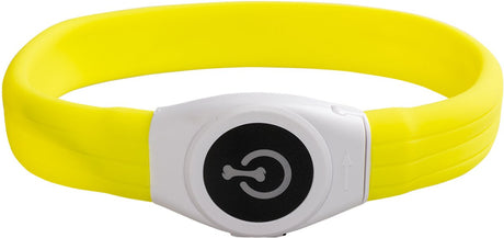 Duvo plus - kæledyrsbeklædning - hund - blitzlysring maxi usb silicium 45x2,5x1cm gul - 1 stk.