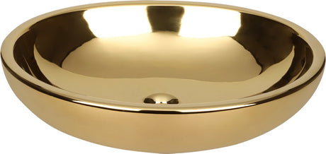 Differnz dias waskom - wasbak keramiek goud - fonteinbak ovaal - 50 x 38 x 14 cm