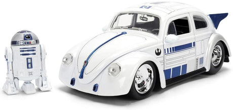 Jada legetøj star wars - r2-d2 volkswagen drag beetle - diecast - jada - skala 1:24