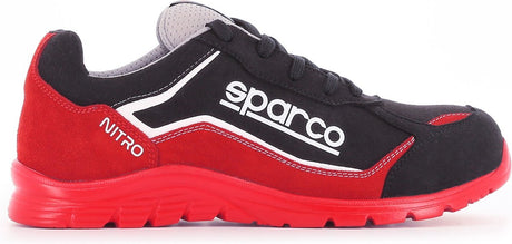Sparco nitro marcus - sikkerhedssko s3l med sporty look og vandafvisende mikrofiber - rød 39