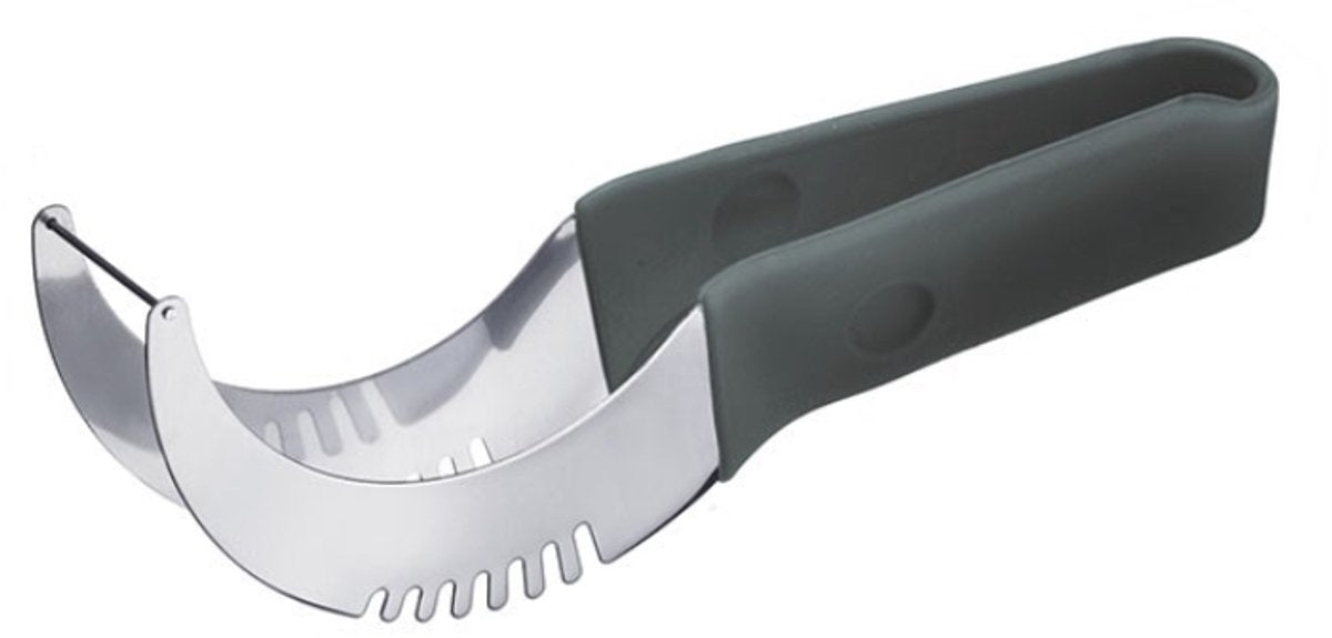 Westmark melonskærer og serveringstang, krogformet skærekniv, klingelængde: 11 cm, rustfrit stål plast, krog, sort sølv, 51582260