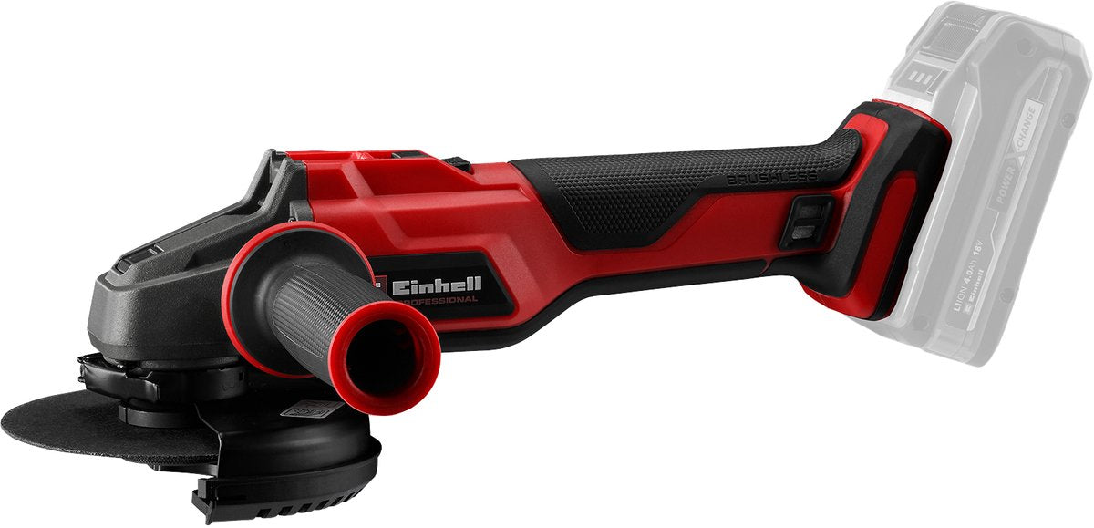 Einhell professionel akku vinkelsliber axxio 18 125 q bl li solo - power x-change - 18 v li-ion - børsteløs motor - ø125 mm - 8.500 t min - max. skæredybde: 33 mm - quick-release møtrik - ekskl. batteri, lader og slibeskive