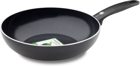 Greenpan cambridge wokpande 28cm - 3,5l - pfas-fri non-stick belægning - wokpande induktion - keramisk pande - ovnsikker op til 230°c - kolde håndtag - uden låg - sort