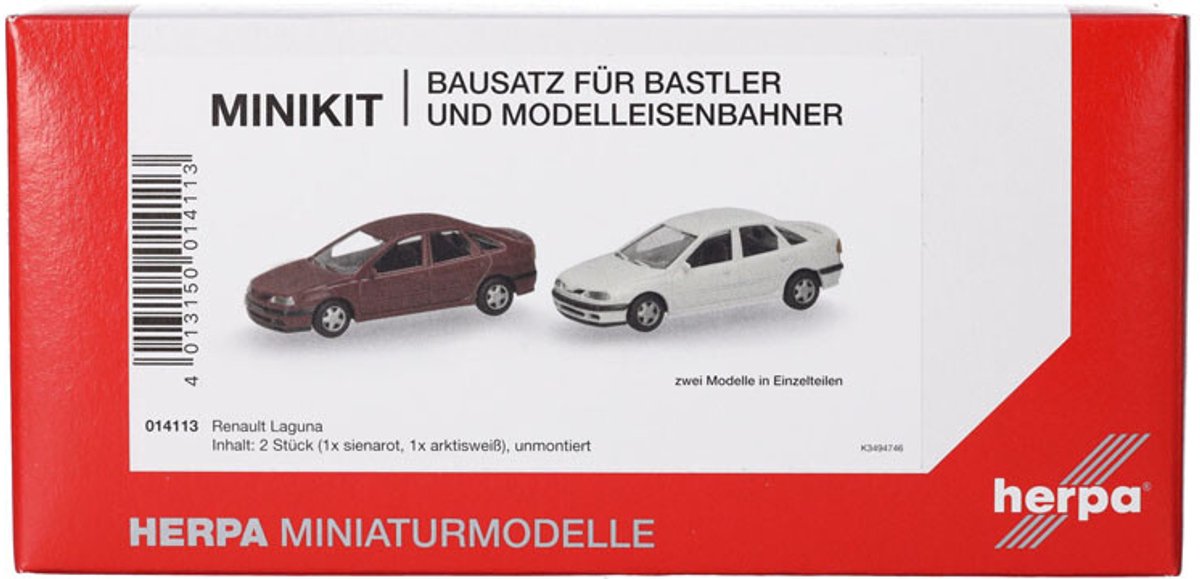 Herpa renault laguna, rød hvid (minisæt 2 stk.)