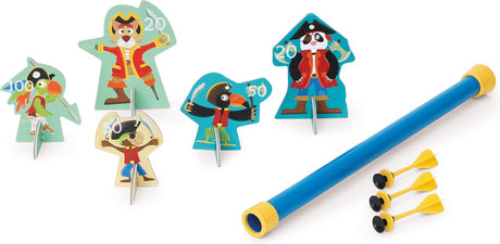 Scratch blowgun - pirater - med 5 pirater og 3 pile - 5 år