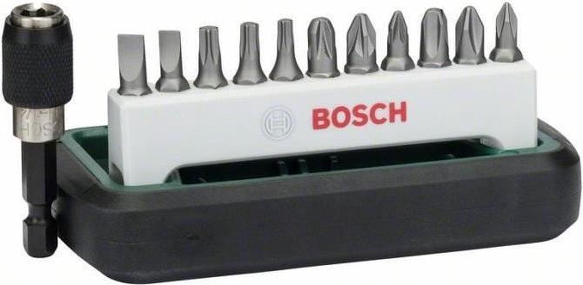 Bosch bitsæt med 12 dele - ph1-2-3, pz1-2-3, t15-20-25, s0.6x4.5, s0.8x5.5