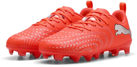 Puma future 9 play fg ag jr unisex sportssko - lysende rød- hvid- sort- sølv