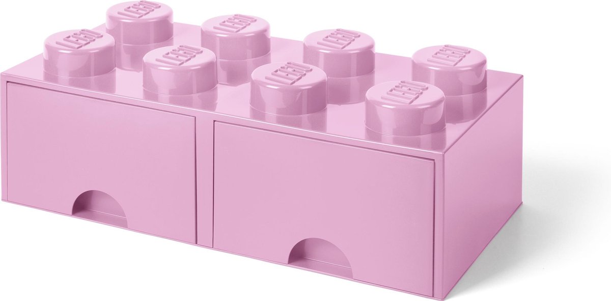 Lego opbevaringsskuffeklods 8, lys pink -