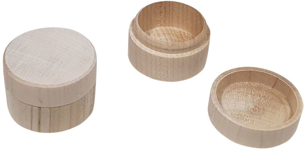 Playwood træ legetøjskasse rund bøgetræ natur 5,8 cm.