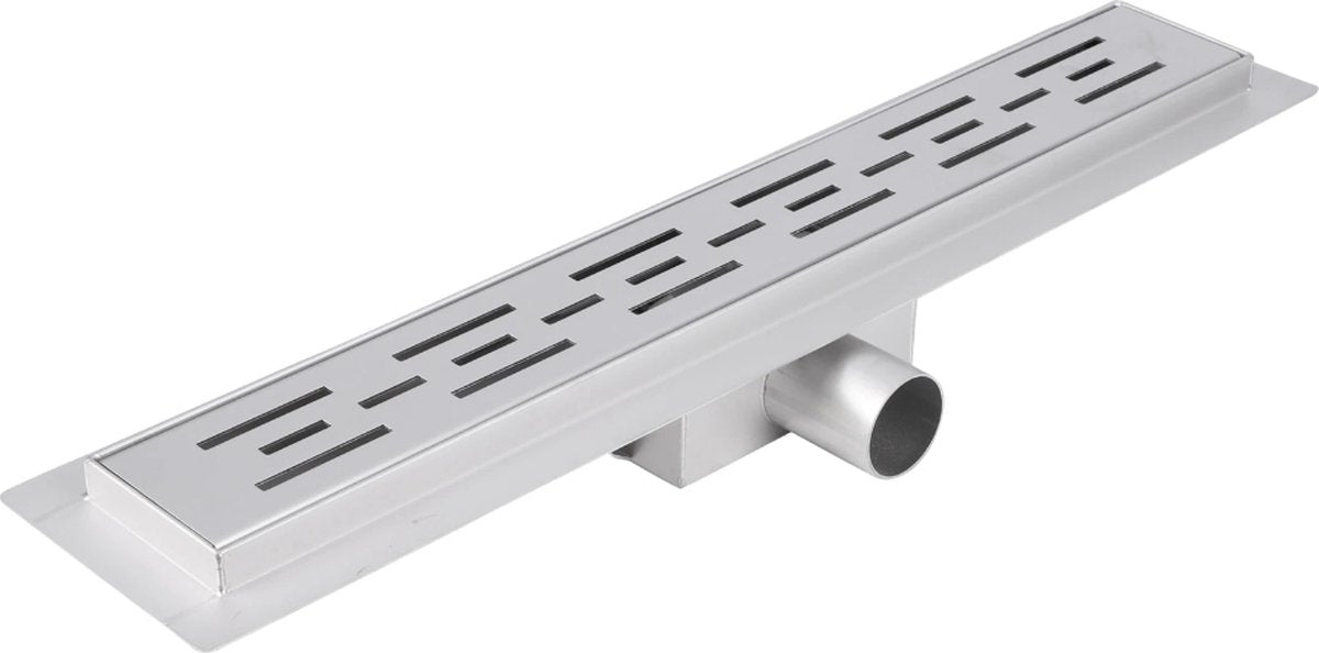 Differnz douchegoot geborsteld rvs met flens 70x70x500mm - mat chroom (33.111.25)