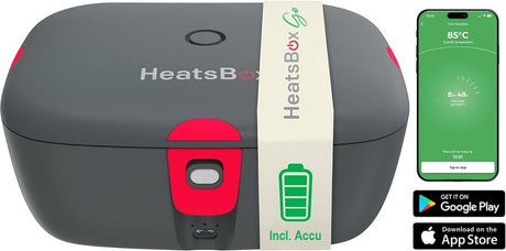 Faitron - heatsbox go - elektrisk madkasse - med batteri - rustfrit stål - opvarmet madkasse - til varme måltider - forskellige rum - med app - 220v