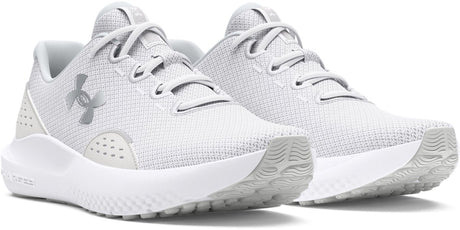 Under armour ua w charged surge 4-wht sportssko til kvinder - hvid - fjern grå - metallisk sølv