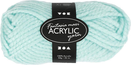 Creativ company fantasia akrylgarn, l: 35 m, maxi, mintgrøn, 50 g 1 kugle