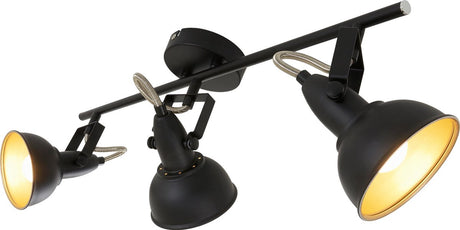 Briloner leuchten soft - loftspot 3-lys - loftslampe retro vintage version - montering: E14 max. 40 watt - metal sort guld 55,4 x 10 x 18,1 cm