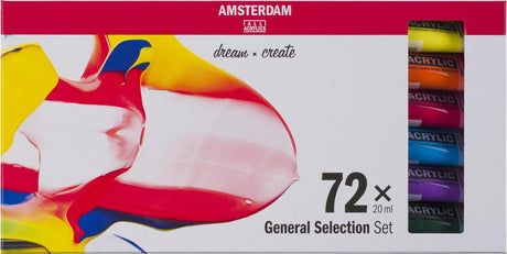 Bruynzeel amsterdam standard serie akrylmaling generelt udvalg sæt 20ml, 72 stk.