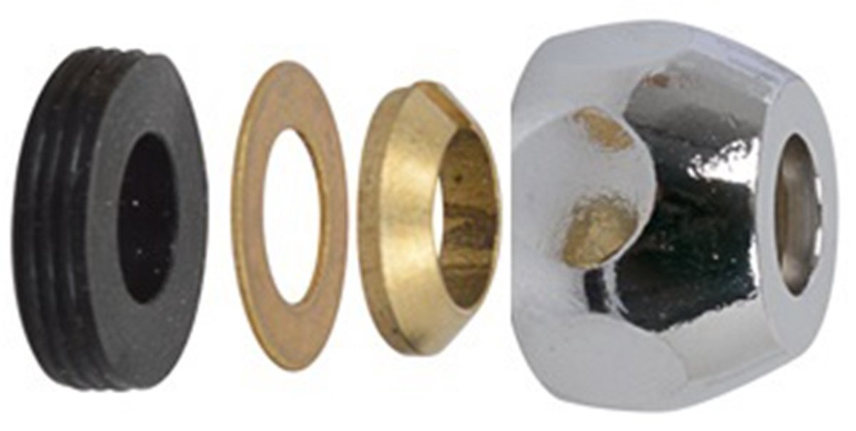 Kirchhoff ms kompressionsmøtrik - krom - 3 8 x 8 mmq (2x)