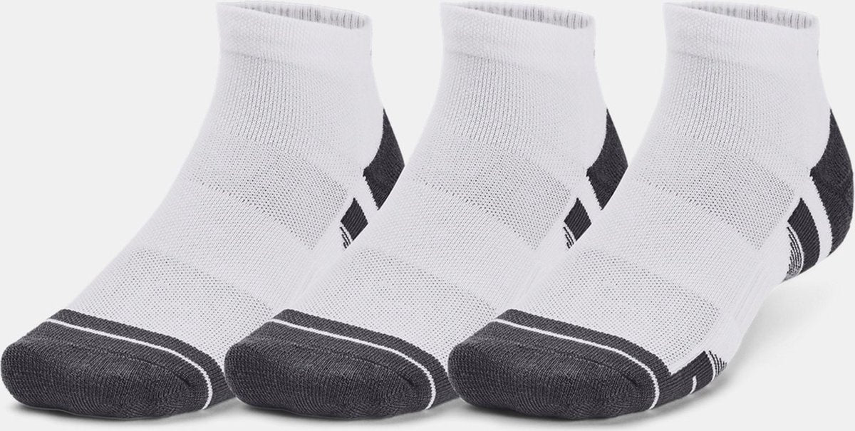 Under armour ua performance tech 3pk lav-wht unisex sportsstrømper - hvid - jet grå