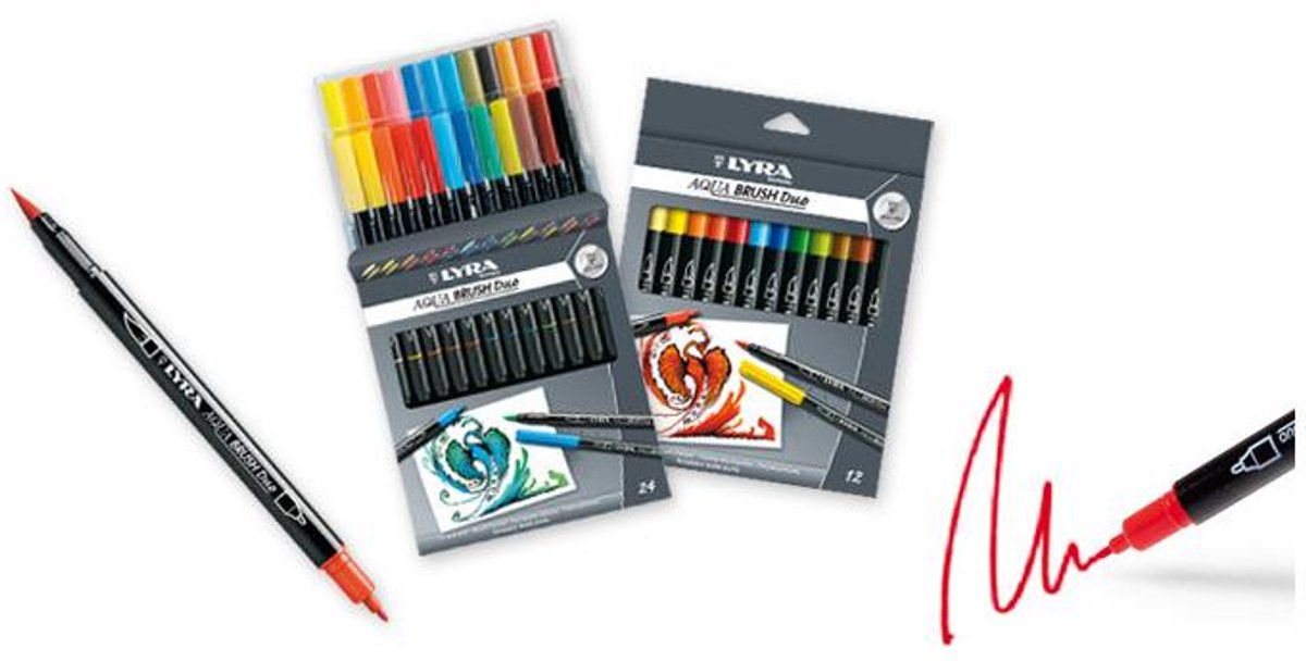 Lyra aqua brush duo tuschpen 12 stk.