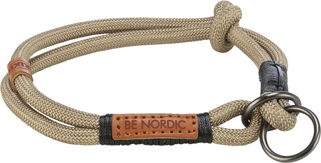 Trixie hundehalsbånd be nordisk - halvslip sandsort - 45x0,8 cm rundt vævet reb