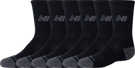New balance aktive besætningsstrømper 3-pak unisex sportsstrømper - sorte