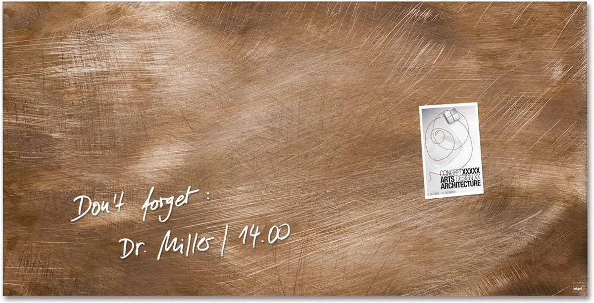 Sigel glasmagnettavle - artverum - 91x46cm - bronze - si-gl267
