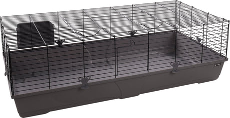 Petsfirst kooi mobi - cavia - dwergkonijnen - grijs zwart - 137.5 cm l - 68.5 cm b - 43 cm h