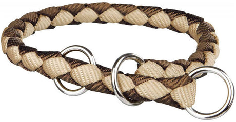 Trixie - hundehalsbånd - brun - beige - s m - 30-36cm