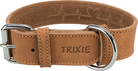 Trixie hundehalsbånd rustik fedt læder hjerteslag brun