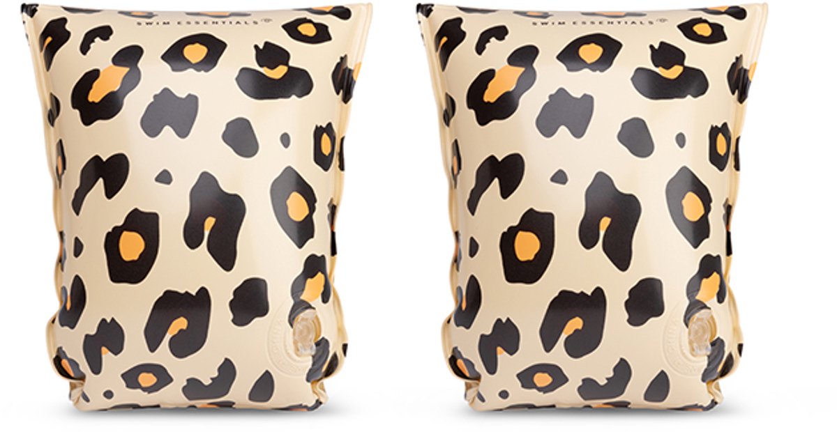 Svømmeudstyr - svømmearmbånd - leopardprint - svømmevinger - 15-30 kg - 2-6 år - beige