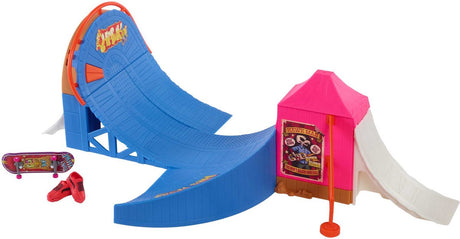 Hot wheels skate forlystelsespark skate sæt - fingerboard legesæt - finger skateboard tony hawk