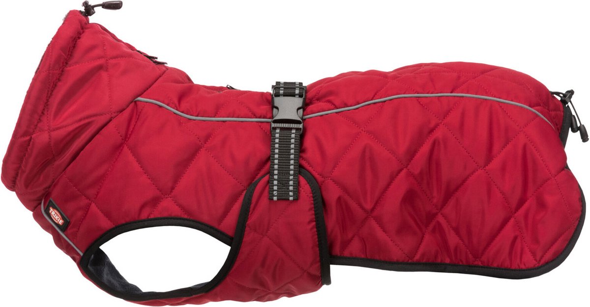 Trixie hundefrakke minot rød - polstret fleece, reflekterende striber, 30 cm