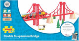 Bigjigs Wood Rails - Double Suspension Bridge, 7dlg.