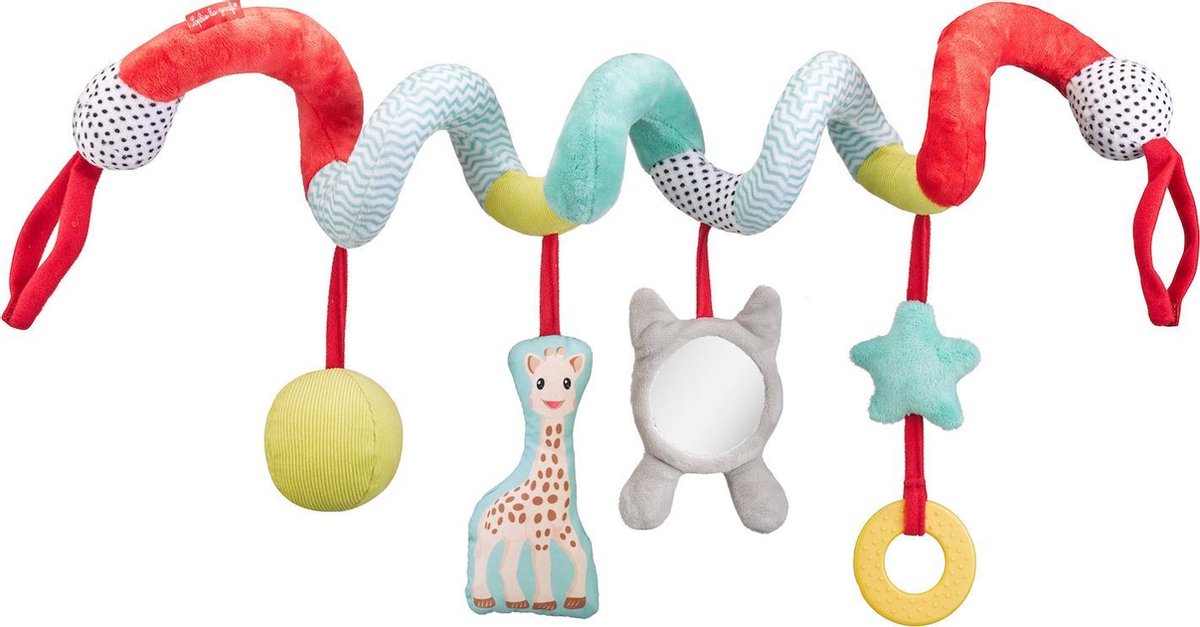 Sophie giraffen aktivitetsspiral - kravlegårdsspiral - babylegetøj - med bidering - fra 3 måneder - 20-80 cm - tekstil - flerfarvet