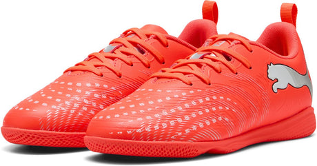 Puma future 9 play it jr unisex sportssko - lysende rød- hvid- sort- sølv