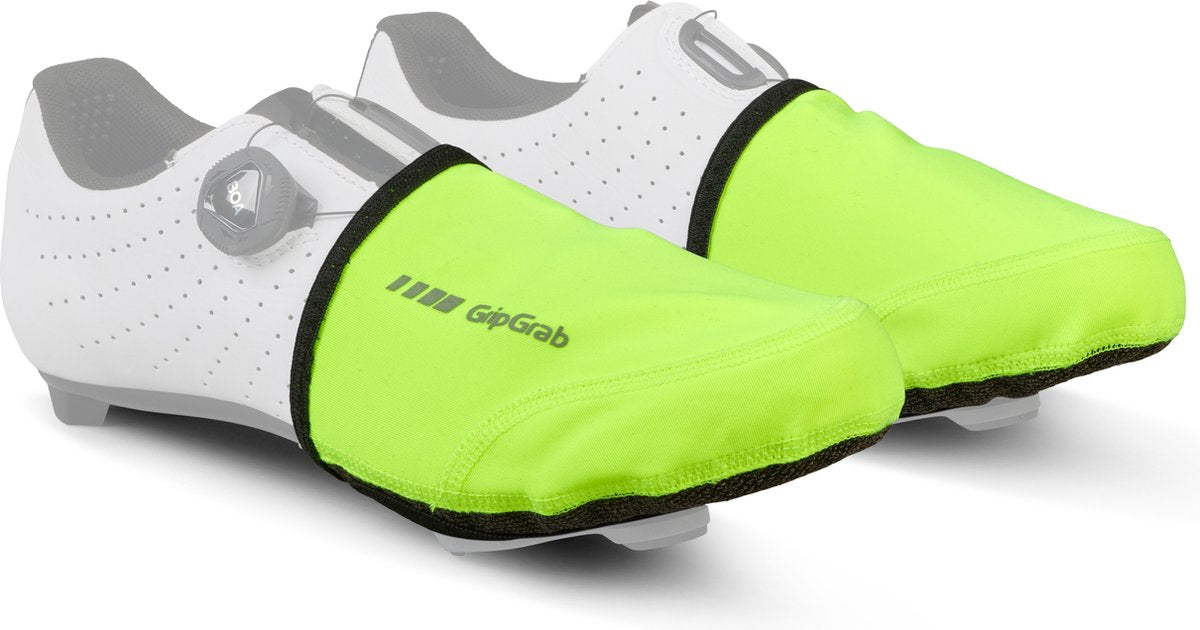 Gripgrab - vindtæt hi-vis cykeltåbetræk tåvarmere overtrækssko vindtæt til landevejscykelsko - gul hi-vis - unisex - størrelse s m (38-41)