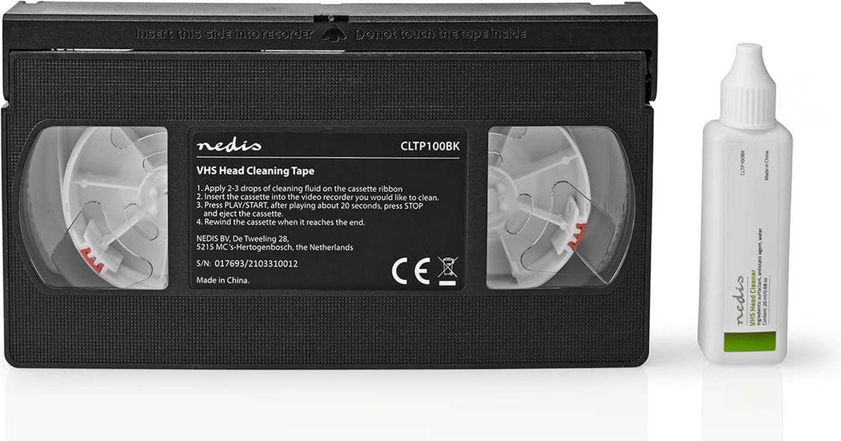 Nedis VHS rensekassette - 20 ml - VHS hoveder - sort